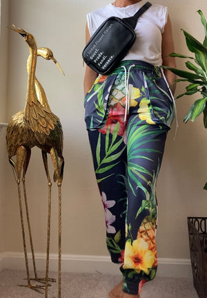 Tropical Print Jogger Pant