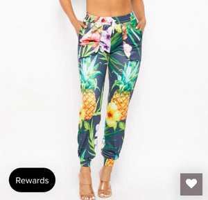 Tropical Print Jogger Pant