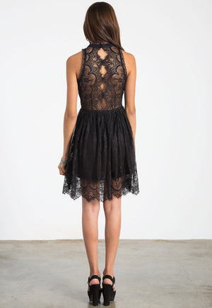 black lace dress